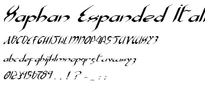 Xaphan Expanded Italic police